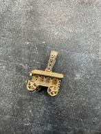 14k Gouden Woonwagen Hanger met Zirkonia, Ophalen of Verzenden, Nieuw, Goud
