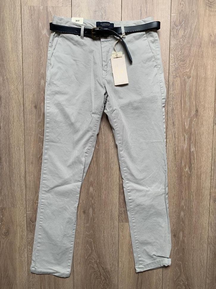 Scotch&Soda pantalon chino broek beige grijs W28 - L32= S/46, Kleding | Heren, Broeken en Pantalons, Nieuw, Maat 46 (S) of kleiner
