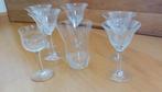 5 wijnglazen, limonadeglas en likeurglas vintage, Ophalen of Verzenden