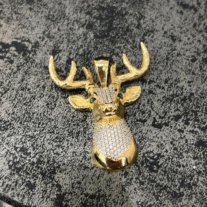 14 karaats gouden hanger hert model kettinghanger, Sieraden, Tassen en Uiterlijk, Kettinghangers, Ophalen of Verzenden