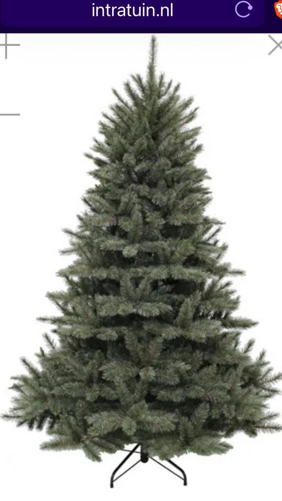 Handige volle kunstkerstboom blauwgroen 155cm (intratuin), Diversen, Kerst, Zo goed als nieuw, Ophalen of Verzenden