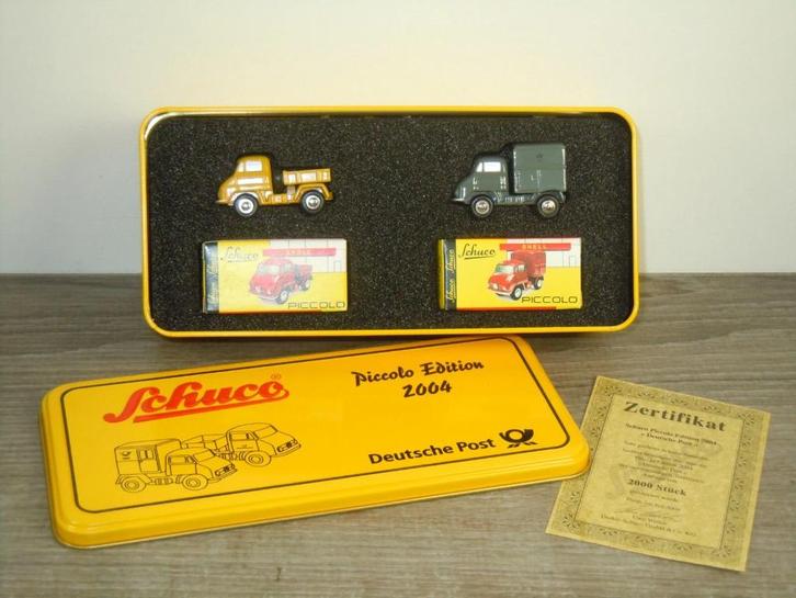 Unimog Set Deutsche Post - Schuco Piccolo Edition - 1:90, Hobby en Vrije tijd, Modelauto's | 1:87, Zo goed als nieuw, Bus of Vrachtwagen