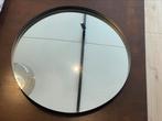 Spiegel rond met mat zwarte metalen rand, Huis en Inrichting, Woonaccessoires | Spiegels, Ophalen, Rond, Zo goed als nieuw, Minder dan 100 cm