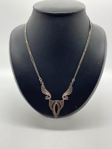Z474 Prachtige vintage zilveren ketting beschikbaar voor biedingen