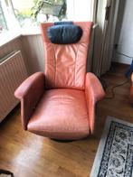 Lederen Relaxfauteuil met Hoofdsteun, Ophalen, Gebruikt, Minder dan 75 cm, Leer