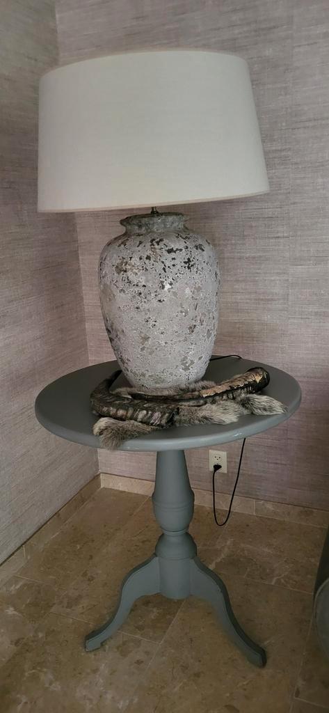 Grijs Wijntafeltje - 76cm Doorsnee, 78cm Hoog, Huis en Inrichting, Tafels | Bijzettafels, Gebruikt, Rond, 60 cm of meer, 75 cm of meer