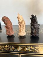 3 handgesneden Balinese keris grepen, Ophalen of Verzenden