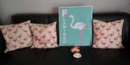 Flamingo Decoratie Set - Kussens, Plaat & Beeldje, Ophalen of Verzenden, Zo goed als nieuw