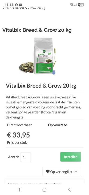 Vitalbix breed& Grow beschikbaar voor biedingen