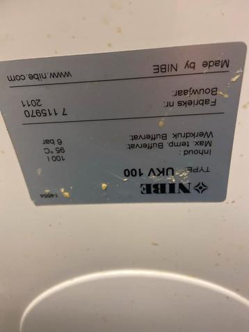 Nibe UKV 100 Buffervat - 100 Liter beschikbaar voor biedingen