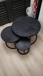 Mangohouten Salontafels - Set van 3, Huis en Inrichting, Ophalen, Minder dan 50 cm, 50 tot 75 cm, Rond