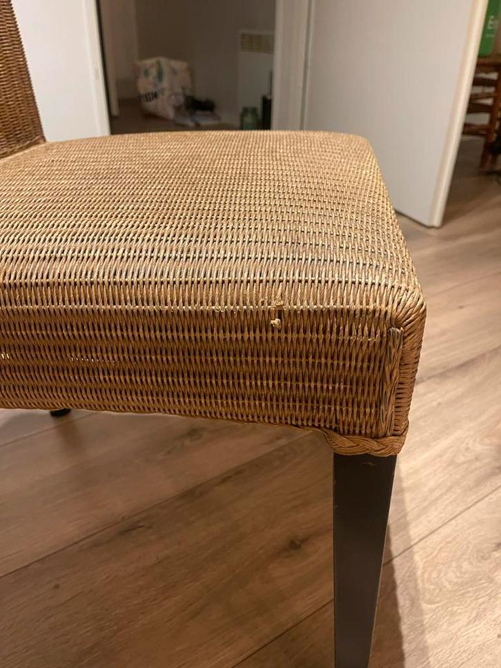 Verstelbare eettafel met 6 stoelen, Huis en Inrichting, Stoelen, Gebruikt, Vijf, Zes of meer stoelen, Hout, Bruin, Ophalen of Verzenden