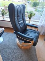 Himolla draai fauteuil zwart, Ophalen, Gebruikt, Leer, Minder dan 50 cm