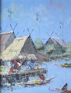 K. Muhammad, bijzonder olie/doek., Ophalen of Verzenden