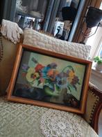 Oud Schilderij Viooltjes Gesigneerd ** Mimosa **, Antiek en Kunst, Ophalen of Verzenden