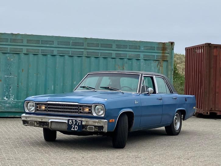 Plymouth Valiant 1973, Auto's, Oldtimers, Particulier, Plymouth, Benzine, Sedan, Automaat, Blauw, Zwart, Kunstmatig leder, Achterwielaandrijving