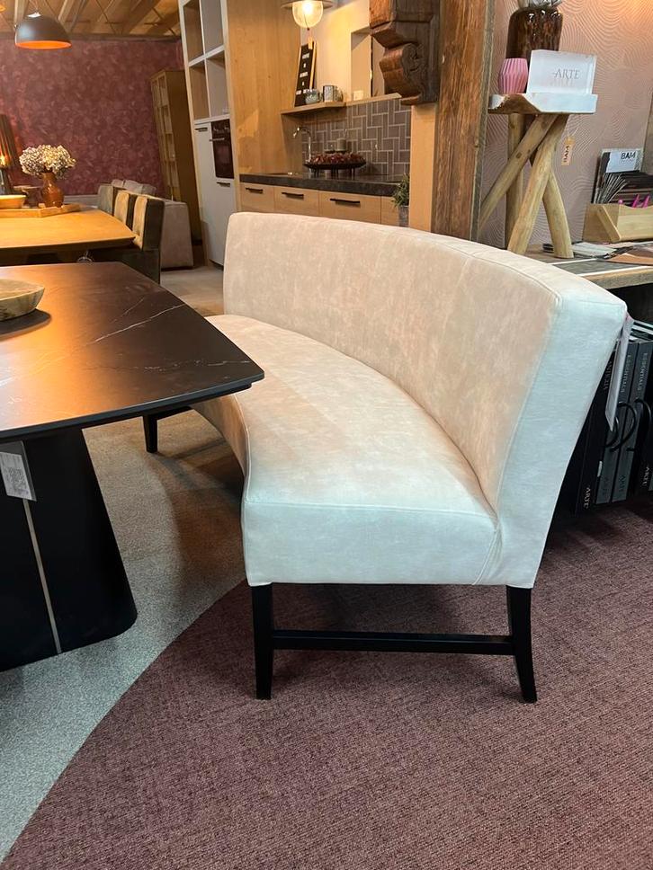 Ovale Eetbank Showroommodel - Adore 102 ecru, Huis en Inrichting, Stoelen, Nieuw, Drie, Hout, Wit, Ophalen