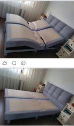Electrisch verstelbare Grijze boxspring 2 persoons bed, Ophalen, Verstelbaar, Tweepersoons, Zo goed als nieuw