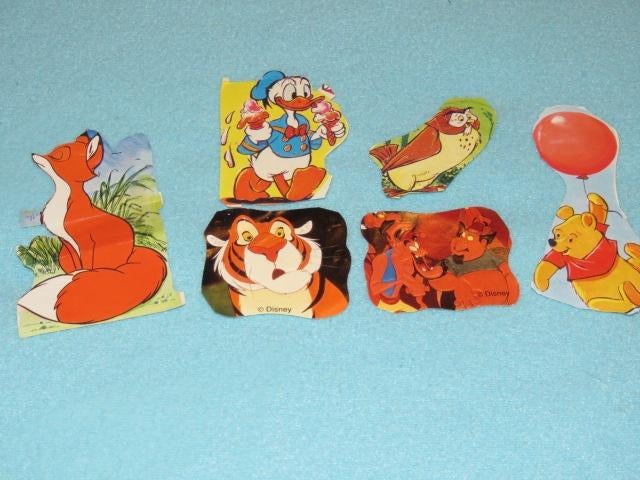 6 oude vintage poesieplaatjes Disney figuren, Ophalen of Verzenden