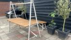 Tuintafel met bankje van bamboe, Ophalen, Gebruikt, Rechthoekig, Overige materialen