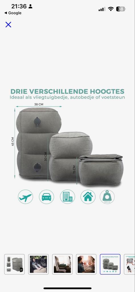 2x Opblaasbaar Vliegtuigbedje / Voetensteun, Kinderen en Baby's, Autostoeltjes, Nieuw, Overige merken, 15 t/m 36 kg, Autogordel