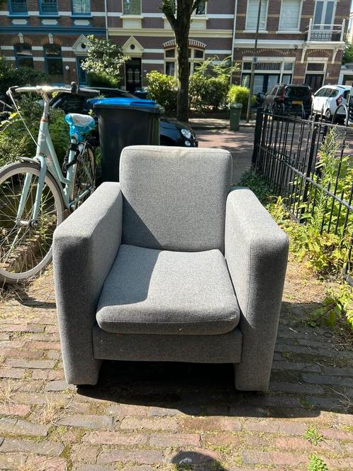 Grijze fauteuil, Huis en Inrichting, Fauteuils, Gebruikt, Stof, 50 tot 75 cm, 75 tot 100 cm, Ophalen