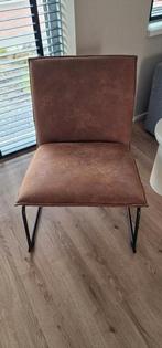 cognac Suede-look relaxfauteuil/stoel, Huis en Inrichting, Stoelen, Overige materialen, Bruin, Ophalen of Verzenden, Zo goed als nieuw