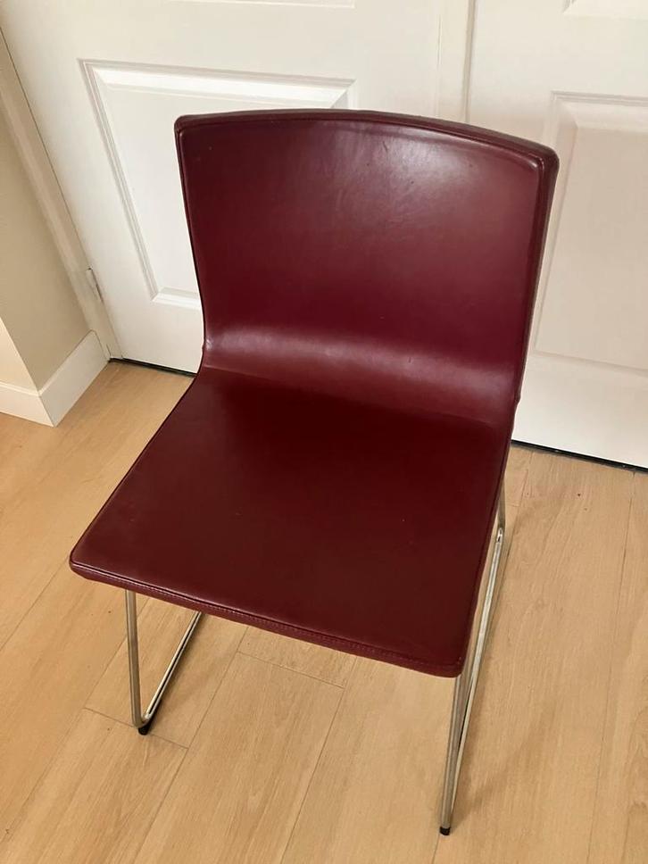IKEA LILLÅNÄS Lederen Eetkamerstoelen, Huis en Inrichting, Stoelen, Gebruikt, Vijf, Zes of meer stoelen, Leer, Rood, Ophalen