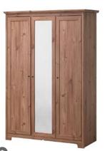 Ikea kledingkast houtmotief en spiegel, Ophalen, Gebruikt, 100 tot 150 cm, Met hangruimte