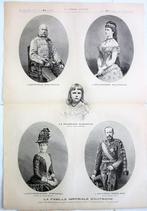 9 19e eeuwse tekeningen gravures - frans - koning koningin, Verzenden, Kaart, Foto of Prent