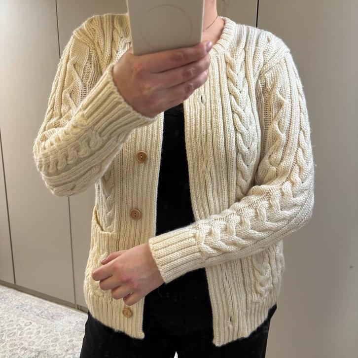 Vintage Woolovers Vest Kabelpatroon MaatM wol warm fisherman, Kleding | Dames, Truien en Vesten, Zo goed als nieuw, Maat 38/40 (M)