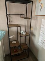 Stijlvolle open kast met houten planken, Met plank(en), Zo goed als nieuw, Metaal, 150 tot 200 cm