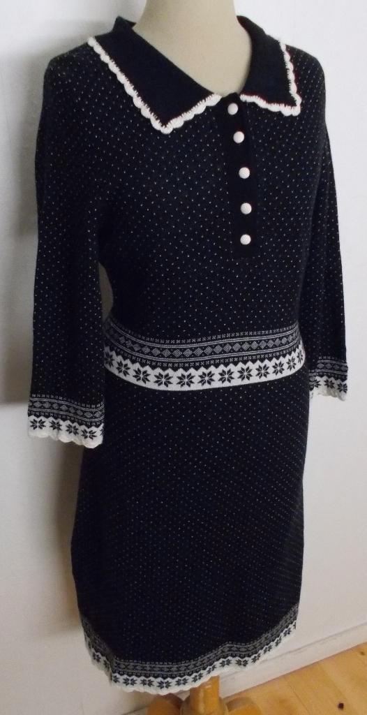 Noors look 20% wollen schattig jurkje van King Louie! M, Kleding | Dames, Jurken, Nieuw, Maat 38/40 (M), Zwart, Onder de knie