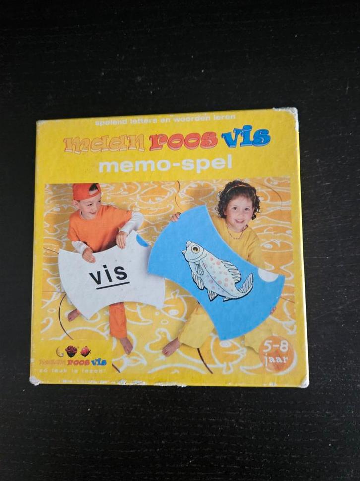 Maan Roos Vis Memo Spel, Kinderen en Baby's, Speelgoed | Educatief en Creatief, Gebruikt, Taal en Lezen, Ophalen of Verzenden