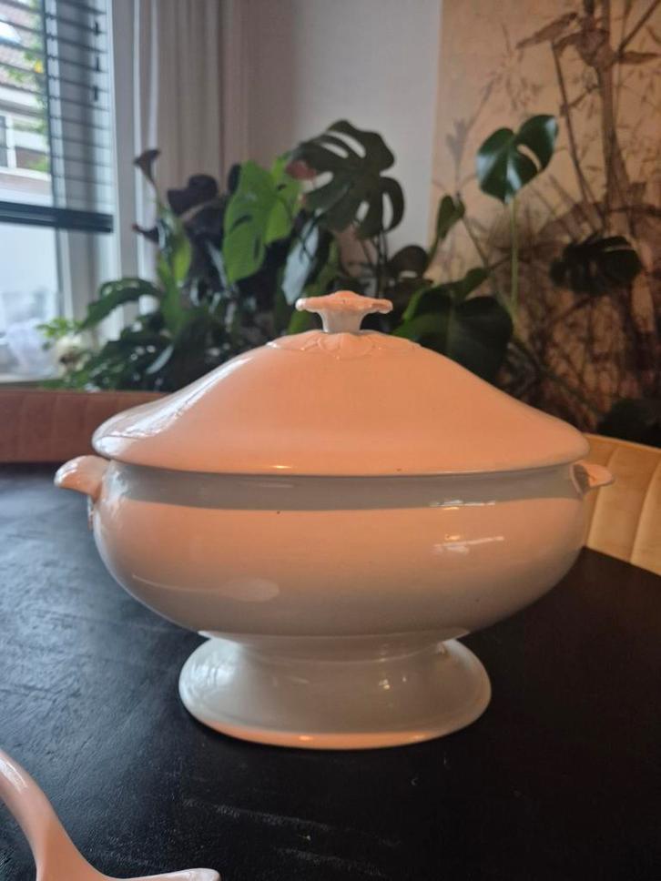 Zeldzame soepterrine Petrus Regout, Huis en Inrichting, Keuken | Servies, Gebruikt, Kom(men), Overige stijlen, Aardewerk, Ophalen