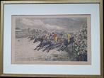 Houtgravure van paardenrace te Epsom - Basil Bradley, Antiek en Kunst, Ophalen