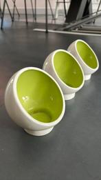 Waxinelichthouders lime groen/wit, Huis en Inrichting, Minder dan 25 cm, Overige materialen, Gebruikt, Ophalen of Verzenden