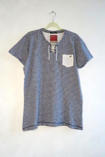 T-Shirt Streep Blauw Wit Mills Brothers mt M (G50) beschikbaar voor biedingen