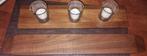 Deense teakhouten serveerset/kaarsenhouders., Gebruikt, Bruin, Verzenden, Hout