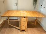 Houten Ikea Norden klaptafel met lades, Ophalen, Gebruikt, 50 tot 100 cm, 50 tot 100 cm