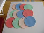 12 gekleurde rubberen onderzetters van 14cm rond, Ophalen of Verzenden, Zo goed als nieuw, Glas of Kopje