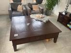 Salontafel 140cm x 140cm teak hout massief, Ophalen, 100 tot 150 cm, Teakhout, 50 tot 100 cm
