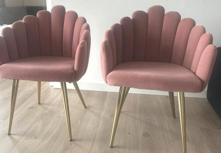 2 prachtige velvet stoelen ( Loods5 nwpr € 358 ), Huis en Inrichting, Stoelen, Zo goed als nieuw, Twee, Stof, Overige materialen