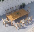Buiten Eettafelset – 8-Persoons Tuintafel met Gevlochten Sto, Ophalen of Verzenden, Nieuw, Rechthoekig, Hout
