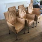 6 Montis Chaplin design stoel modern oranje bruin leer, Huis en Inrichting, Stoelen, Ophalen, Overige kleuren, Leer, Zo goed als nieuw