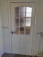 binnendeur stomp met glas (2x) incl. deurkruk, Doe-het-zelf en Verbouw, Glas, 80 tot 100 cm, Gebruikt, Ophalen of Verzenden