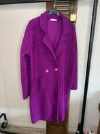 Lange Dames Bouclé Jas, Paars, Maat 42/44 (L), Nieuw, Ophalen of Verzenden