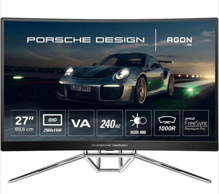 AOC Porsche Design AGON PD27 zwart 240HZ 0,5MS 2460x1440P, Computers en Software, Monitoren, Zo goed als nieuw, 201 Hz of meer