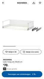 Ikea Maximera lade hoog 80x45, Huis en Inrichting, Wit, Zo goed als nieuw, Minder dan 100 cm, 25 tot 50 cm