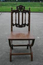 Antiek eiken stoel met wapen, Antiek en Kunst, Antiek | Meubels | Stoelen en Banken, Ophalen